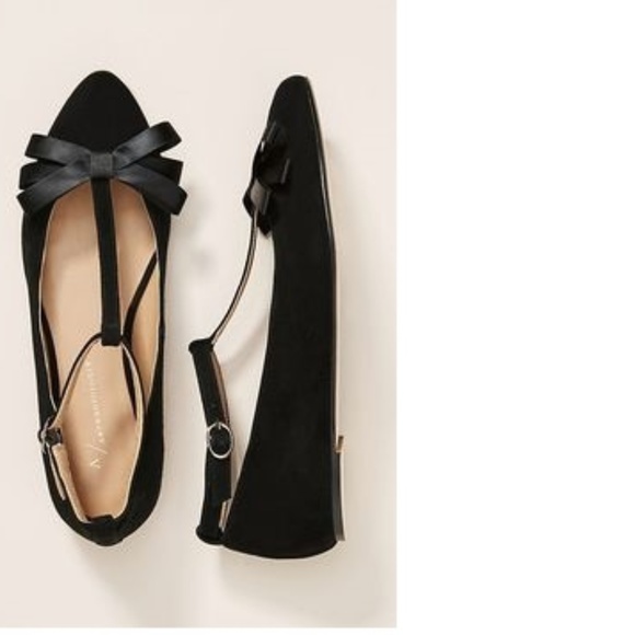 Anthropologie Shoes - ANTHROPOLOGIE T-STRAP BOW FLATS new